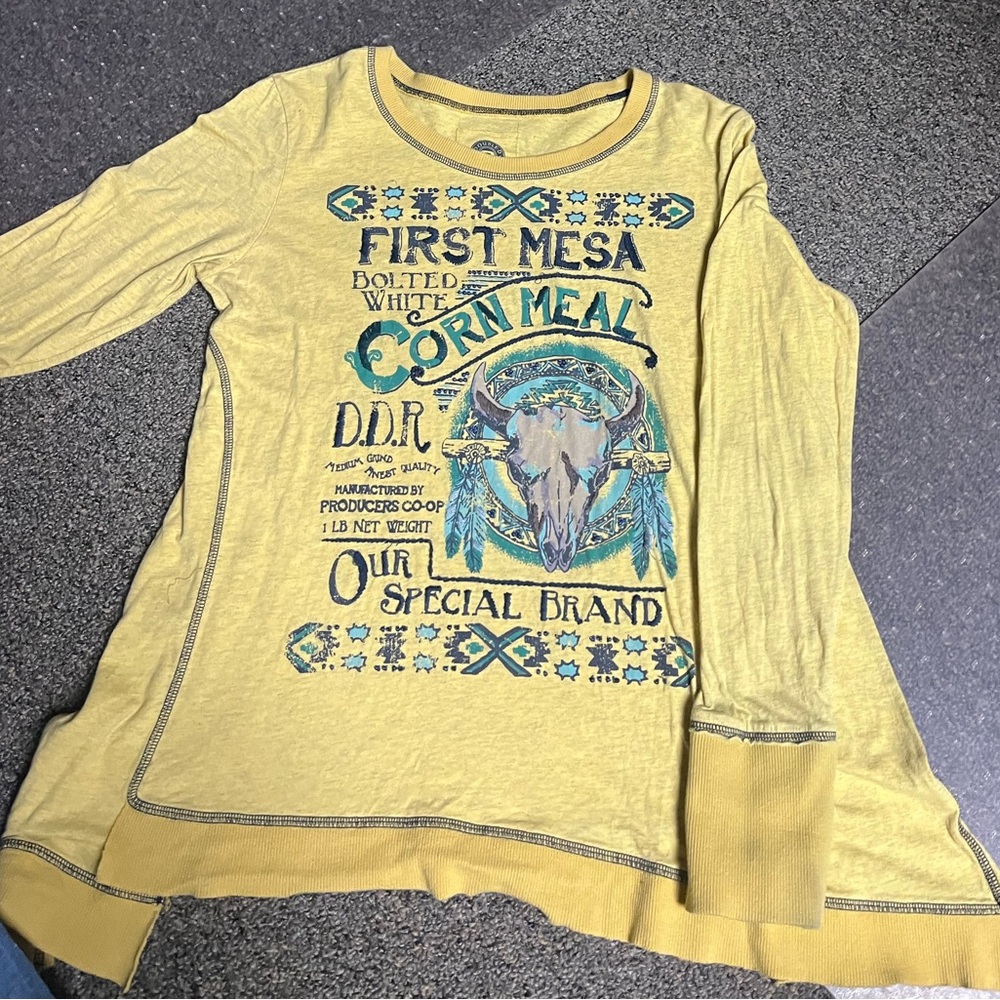 Double D Ranch Yellow Graphic Long Sleeve Tee